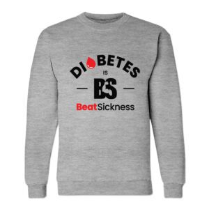 A grey sweatshirt with the word " beat sickness ".