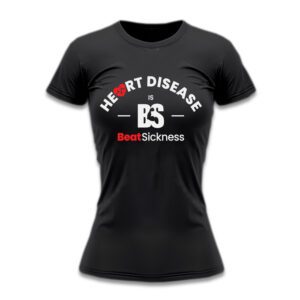 A black t-shirt with the words " heart disease is next sickness ".
