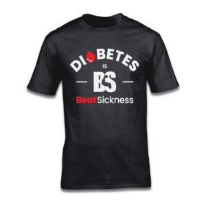 A black t-shirt with the word " diabetes ".