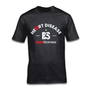 A black t-shirt with the words " heart disease is readsickness ".