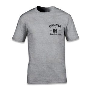 A gray t-shirt with the words " cancer survivor ".