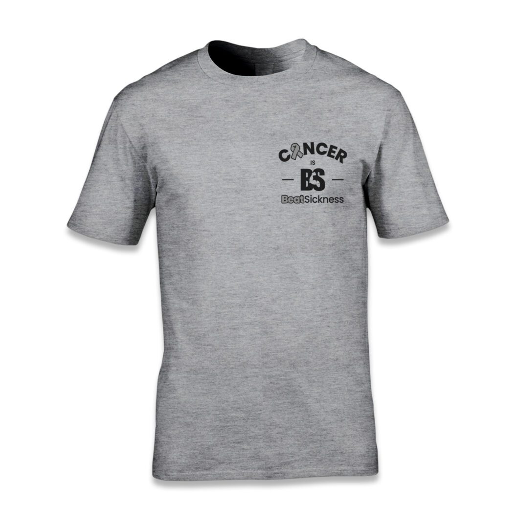 A gray t-shirt with the word cancer on it.