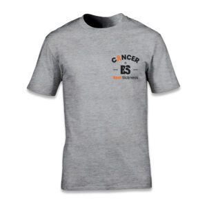 A gray t-shirt with the words " cancer is not available ".