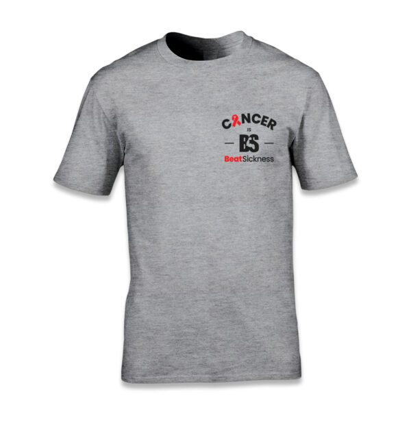 A gray t-shirt with the words " cancer is not uncommon ".