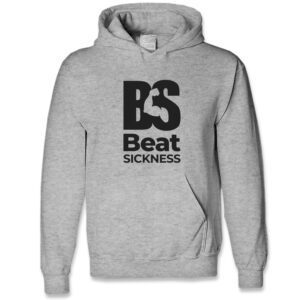 A gray hoodie with the words " beat sickness ".