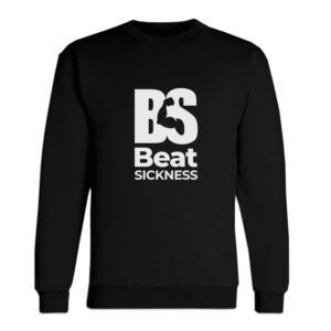 A black sweatshirt with the word " beat sickness ".