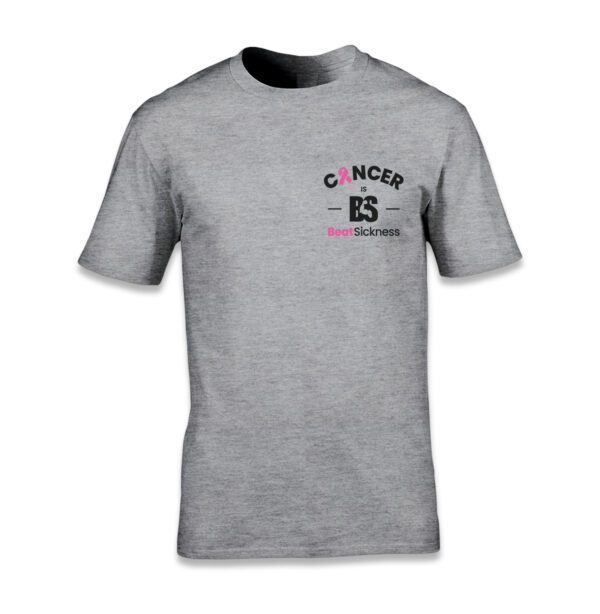 A gray t-shirt with the words cancer is not dead on it.