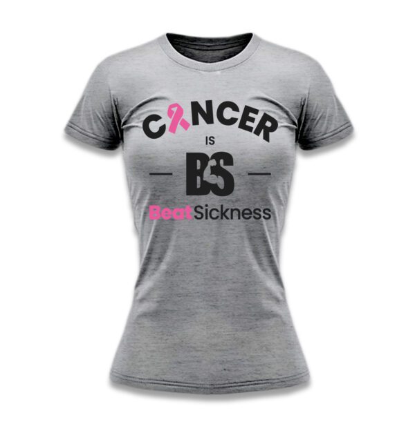 A gray t-shirt with the words " cancer is free sickness ".