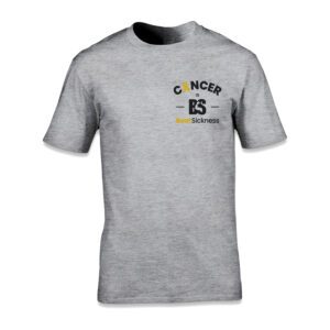 A gray t-shirt with the words cancer is not dead on it.