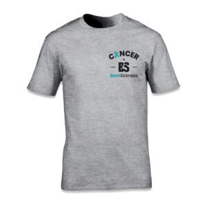 A gray t-shirt with the word cancer on it.