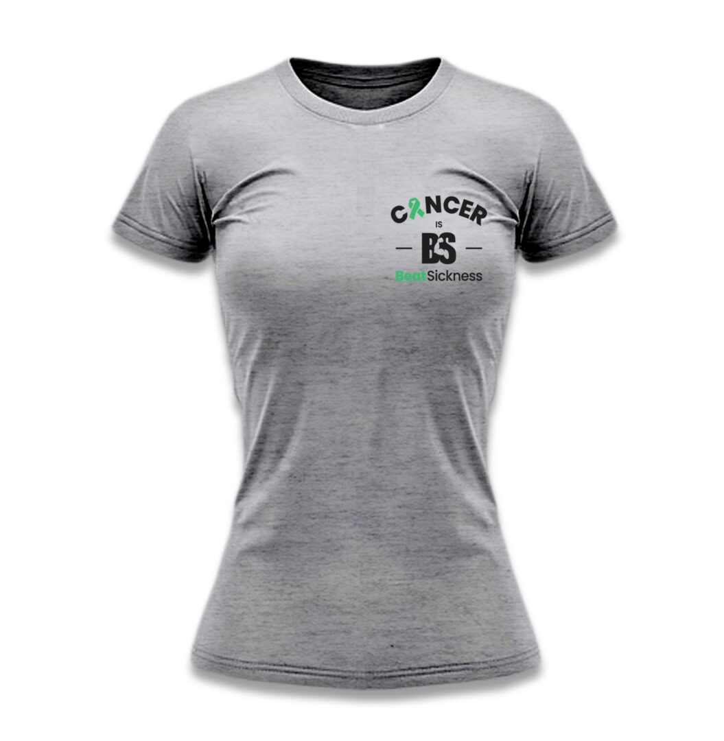 A gray t-shirt with the word cancer on it.