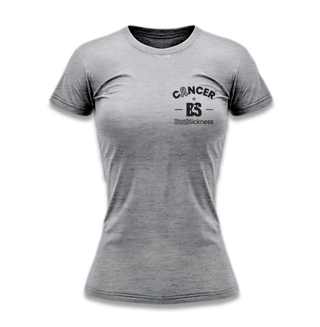 A women 's t-shirt with the words cancer is written on it.