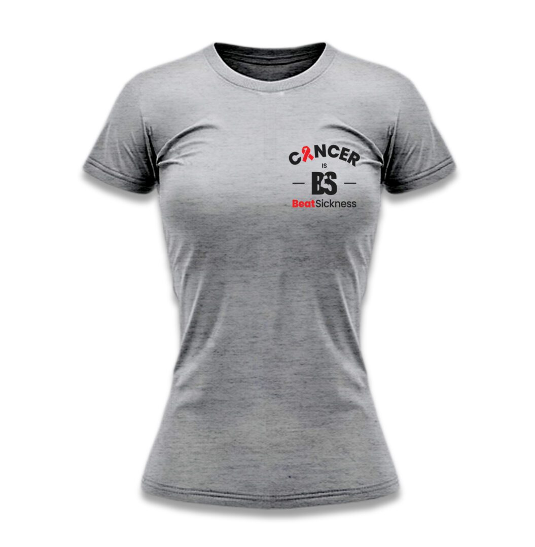 A gray t-shirt with the words " cancer is not an illness."