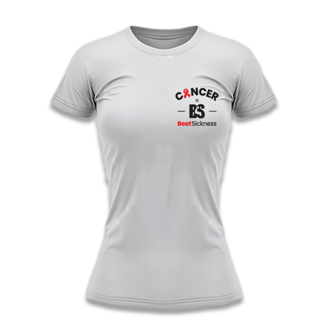 A white t-shirt with the words " cancer survivor ".